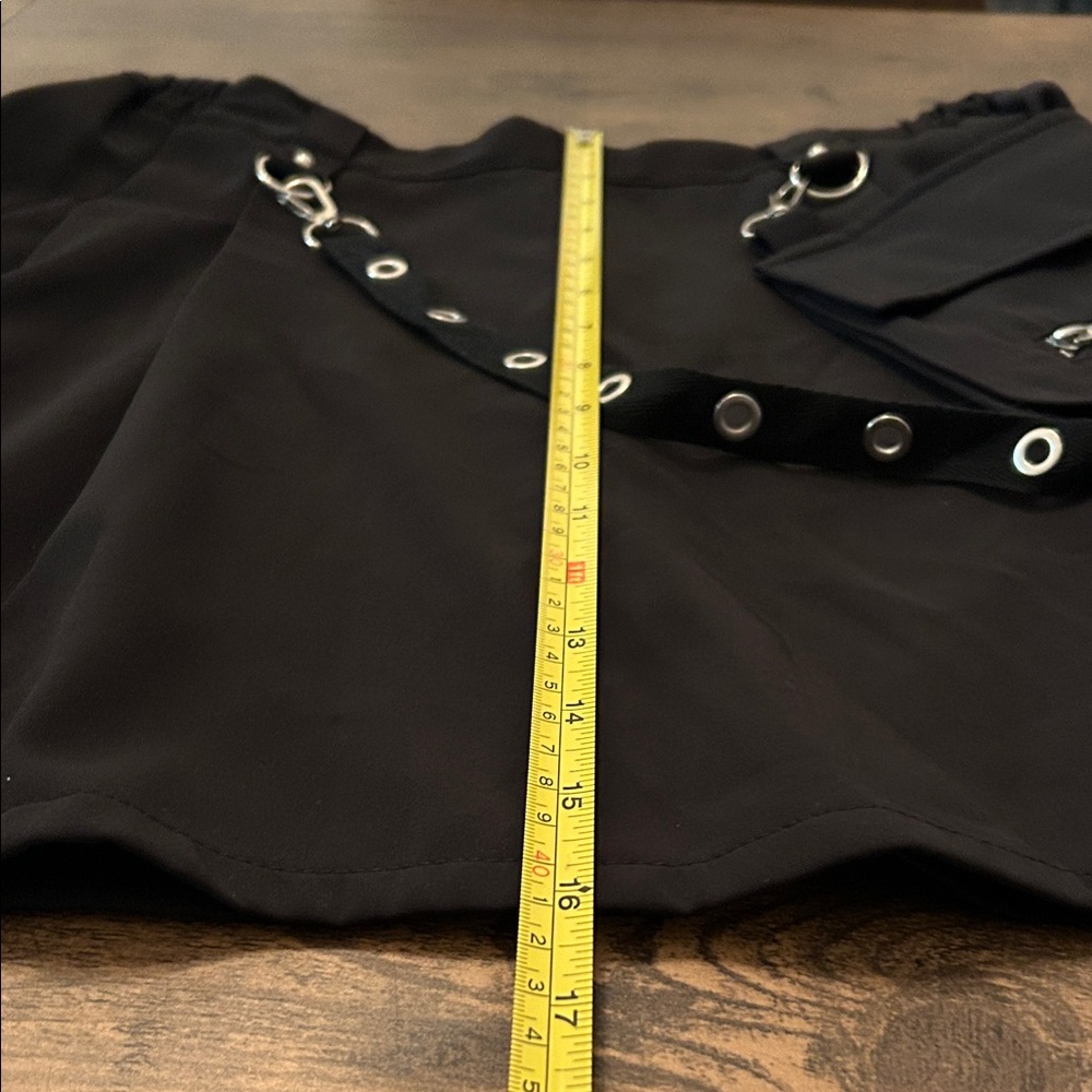 Black A-Line Skirt with Grommet Belt - Picture 4 of 4